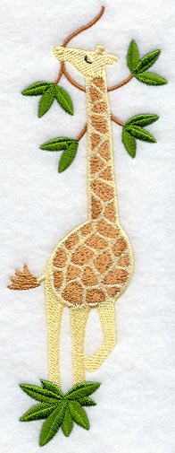 Žirafa s listím *